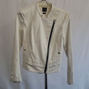 Armani Exchange Leather Jacket - White